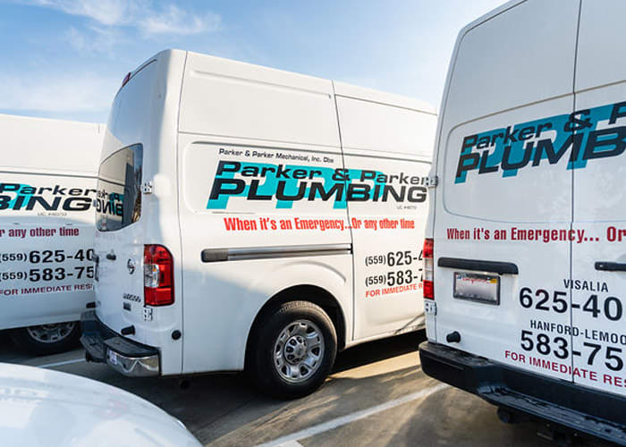 Parker & Parker Plumbing Vans in Visalia, CA